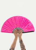 Festival Fans with Leg Holster | Pink Holographic-Image 1