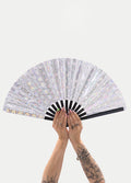 Festival Fans with Leg Holster | Silver Holographic-Image 1