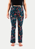 Festival Flared Printed Leggings | Navy Multi Floral-Image 1