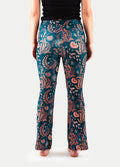 Festival Flared Printed Leggings | Teal Orange Floral-Image 3