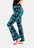 Festival Flared Printed Leggings | Teal Paisley-Image 2