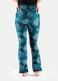 Festival Flared Printed Leggings | Teal Paisley-Image 3