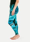 Festival Printed Leggings | Green Marble-Image 2