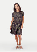 Festival Short Sleeve Dress | Black Ouija-Image 1