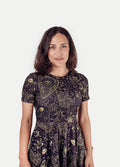 Festival Short Sleeve Dress | Black Ouija-Image 4