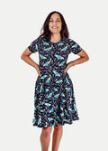 Festival Short Sleeve Dress | Luna Moth-Image 1