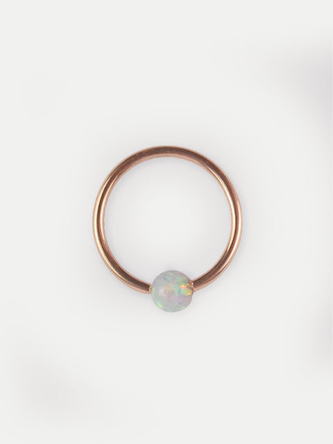 Fixed Bead Opal Ring 20G