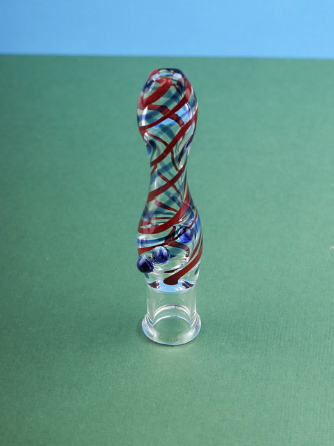 Flat Mouth Glass Cig Holder w- Roll Stop