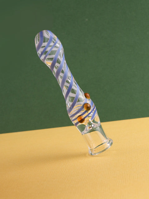 Flat Mouth Glass Cig Holder w- Roll Stop