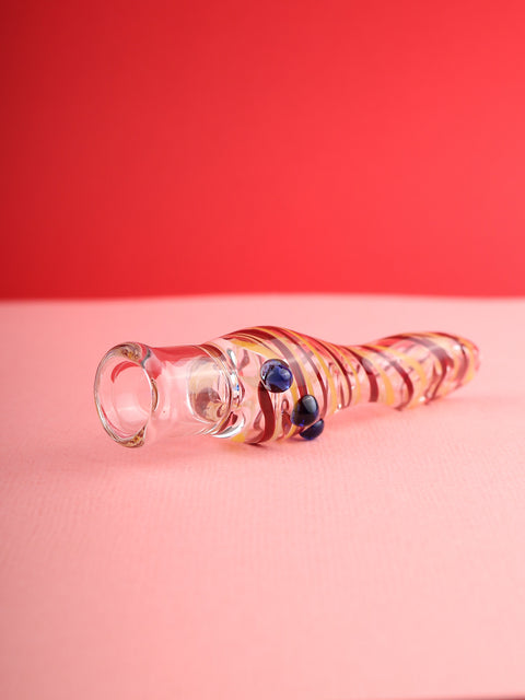 Flat Mouth Glass Cig Holder w- Roll Stop