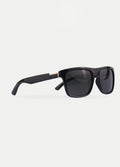 Flat Top Notched Square Polarised Sunglasses | Black-Image 2