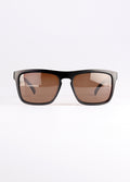 Flat Top Notched Square Polarised Sunglasses | Brown-Image 1