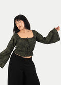 Flowy Peasant Blouse | Forest-Image 2