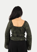 Flowy Peasant Blouse | Forest-Image 3