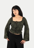 Flowy Peasant Blouse | Forest-Image 5
