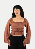 Flowy Peasant Blouse | Maroon-Image 5