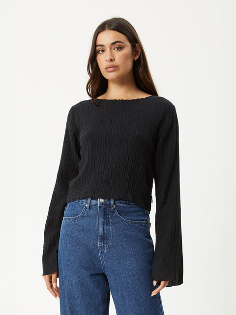 Focus - Hemp Seersucker Long Sleeve Top