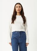 Focus - Hemp Seersucker Long Sleeve Top | Off White-Image 1