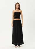 Focus - Hemp Seersucker Maxi Skirt | Black-Image 1
