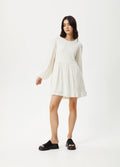 Focus - Organic Hemp Seersucker Mini Dress | White-Image 2