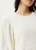 Focus - Organic Hemp Seersucker Mini Dress | White-Image 5