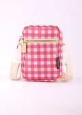 Fydelity Recycled Mini Brick Bag | Gingham Pink-Image 1