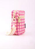 Fydelity Recycled Mini Brick Bag | Gingham Pink-Image 2