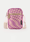 Fydelity Recycled Mini Brick Bag | Purple Optic Check-Image 1