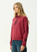 Garden Variety - Recycled Pull On Hood | Washed Burgundy-Image 2