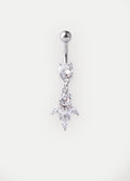 Gem Cluster Navel Barbell 14G | Clear-Image 1