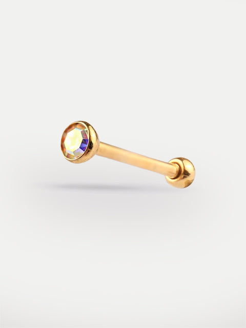 Gem Gold Ear Stud 18G