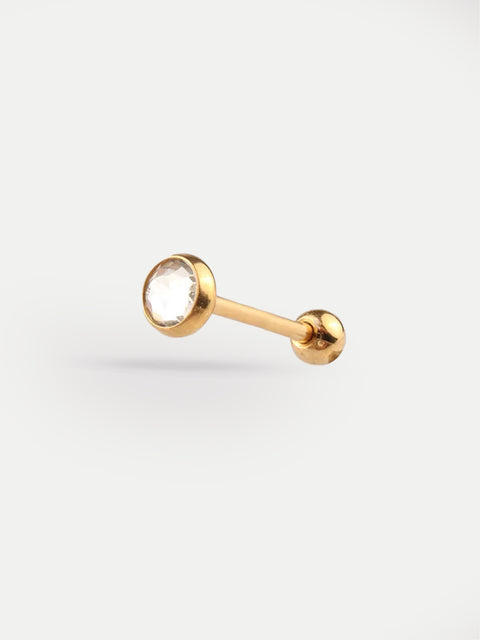 Gem Gold Ear Stud 18G