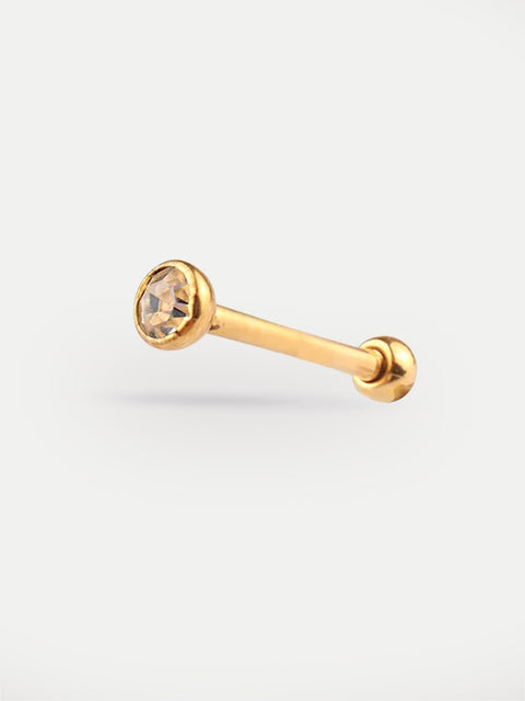Gem Gold Ear Stud 18G