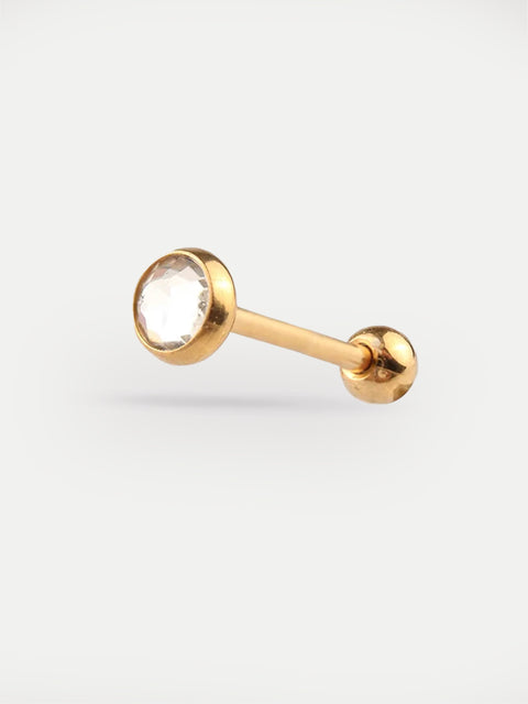 Gem Gold Ear Stud 18G