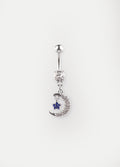 Gem Moon Navel Barbell 14G | Clear-Image 1