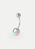 Gem Navel Barbell 14G | Aurora Borealis-Image 1