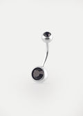 Gem Navel Barbell 14G | Black-Image 1