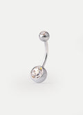Gem Navel Barbell 14G | Clear-Image 1