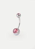 Gem Navel Barbell 14G | Light Pink-Image 1