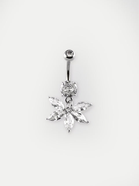 Gem Petal Navel Barbell 14G