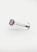 Gem Prong Set Flatback Barbell 16G | Amethyst-Image 1