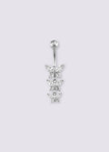 Gem Triple Butterfly Navel Barbell 14G | Clear-Image 1