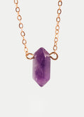 Gemstone Double Point Pendant | Amethyst-Image 1