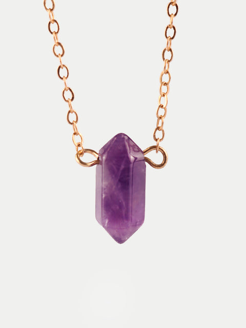 Gemstone Double Point Pendant