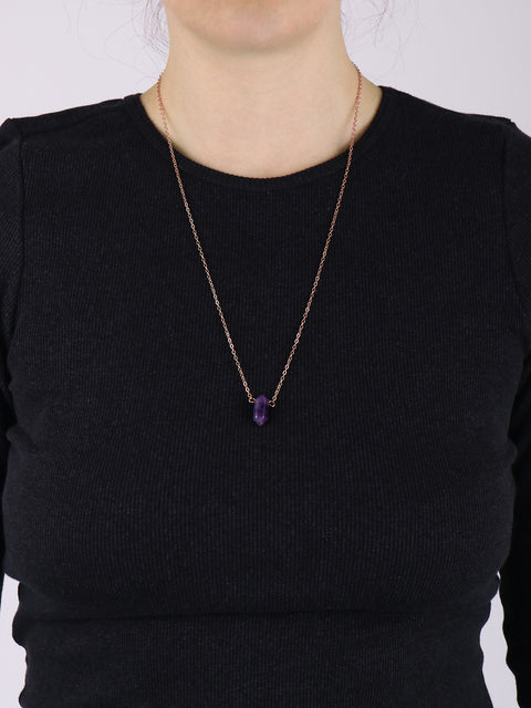 Gemstone Double Point Pendant