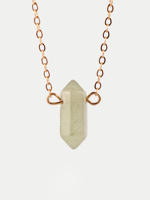 Gemstone Double Point Pendant