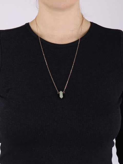 Gemstone Double Point Pendant