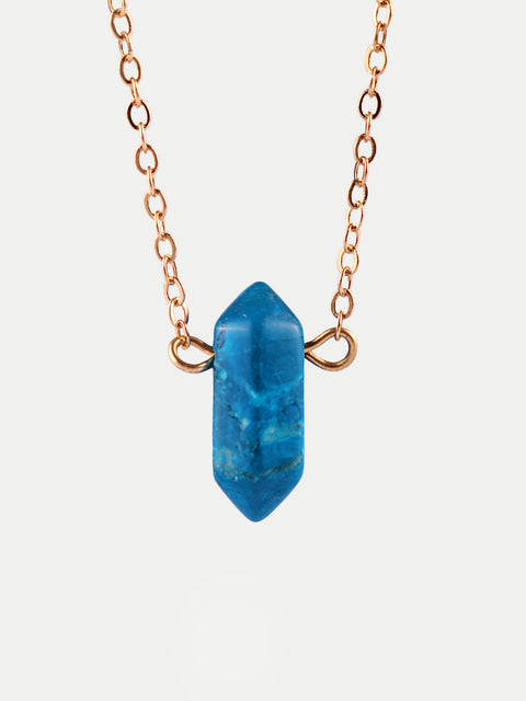 Gemstone Double Point Pendant