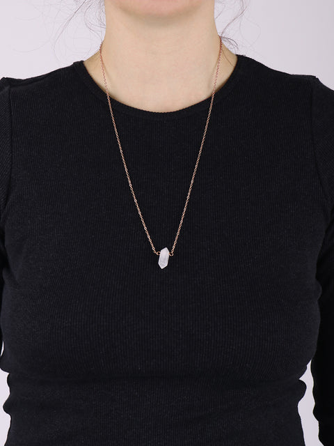 Gemstone Double Point Pendant