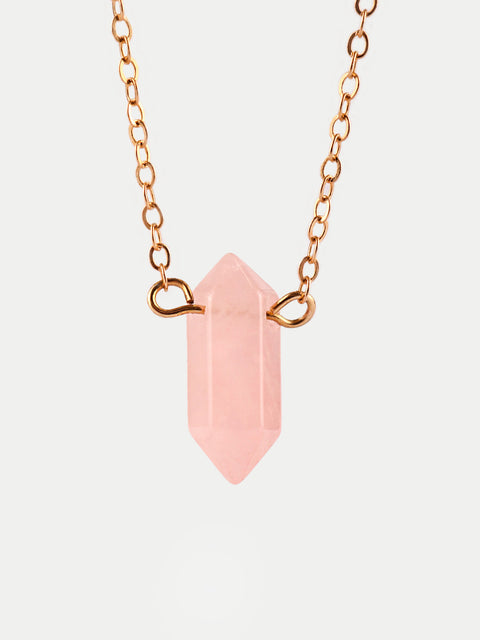 Gemstone Double Point Pendant